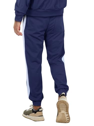 Hat and Beyond Mens Made in USA Premium Track Jacket & Pants Striped Sweatsuit Athletic Casual Essentials Gym