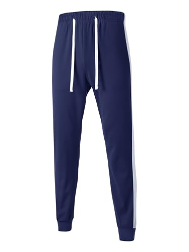 Hat and Beyond Mens Made in USA Premium Track Jacket & Pants Striped Sweatsuit Athletic Casual Essentials Gym