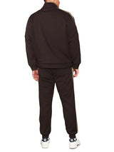 Hat and Beyond Mens Premium USA Made Striped Track Suit Athletic Casual Running Workout Sweat Suit Combo Track Jacket & Pant
