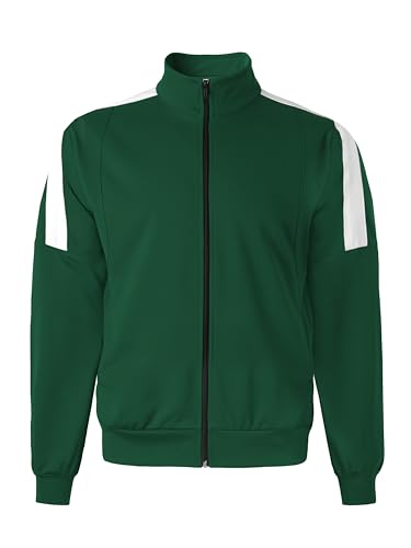 Hat and Beyond Mens Made in USA Premium Track Jacket & Pants Striped Sweatsuit Athletic Casual Essentials Gym