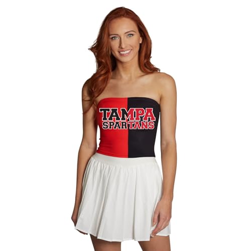 Lojobands Women's Tailgate Outfit College Two Tone Color Block Tube Top Made in USA One Size Fits Most
