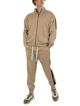 Hat and Beyond Mens Made in USA Premium Track Jacket & Pants Striped Sweatsuit Athletic Casual Essentials Gym