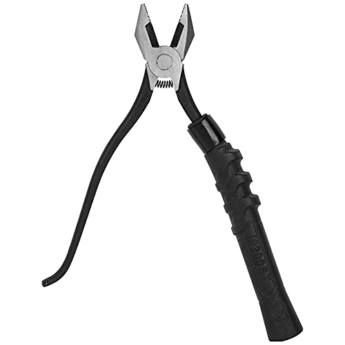 Klein Tools M2017CSTA Slim Head Ironworker Pliers, Made in USA, Milkers Cushion Grip, Side Cutters with Aggressive Knurl, 9-Inch