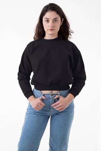 Los Angeles Apparel Heavy Fleece Cropped Mock Neck Pullover (Garment Dye)