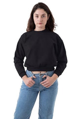 Los Angeles Apparel Heavy Fleece Cropped Mock Neck Pullover (Garment Dye)
