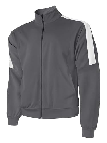 Hat and Beyond Mens Made in USA Premium Track Jacket & Pants Striped Sweatsuit Athletic Casual Essentials Gym