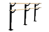Vita Vibe - USA Made - Traditional Wood Double Adjustable Height Floor Mount Ballet Barre - Stretch/Dance Bar - 4 FT - 40 FT