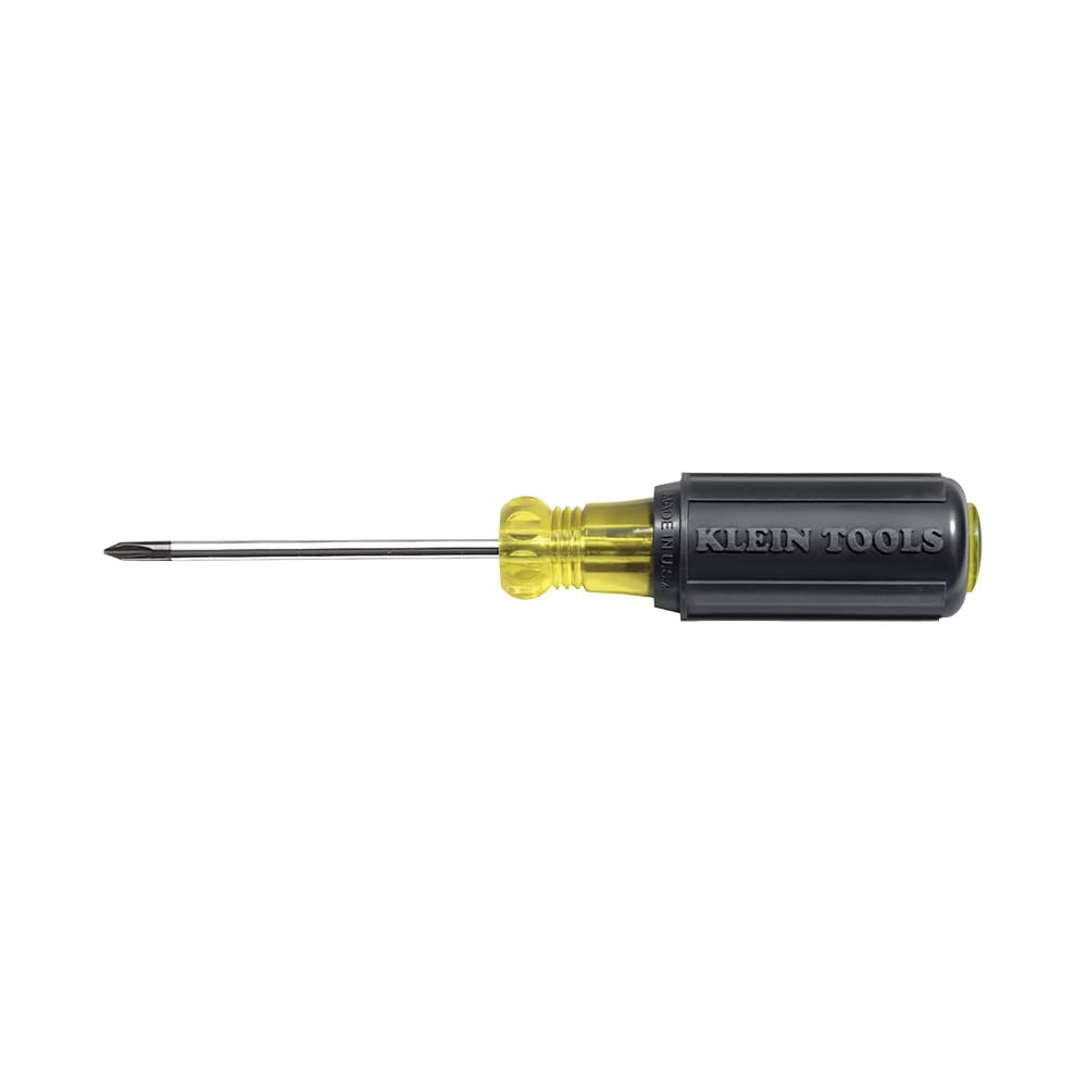 Klein Tools 603-4 Screwdriver, Made in USA, #2 Phillips Tip, Cushion Grip, Precision Machined Electrician Screwdriver, Home Improvement