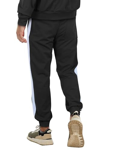 Hat and Beyond Mens Made in USA Premium Track Jacket & Pants Striped Sweatsuit Athletic Casual Essentials Gym