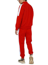 Hat and Beyond Mens Made in USA Premium Track Jacket & Pants Striped Sweatsuit Athletic Casual Essentials Gym