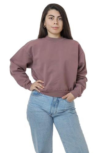 Los Angeles Apparel Heavy Fleece Cropped Mock Neck Pullover (Garment Dye)