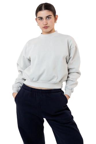 Los Angeles Apparel Heavy Fleece Cropped Mock Neck Pullover (Garment Dye)