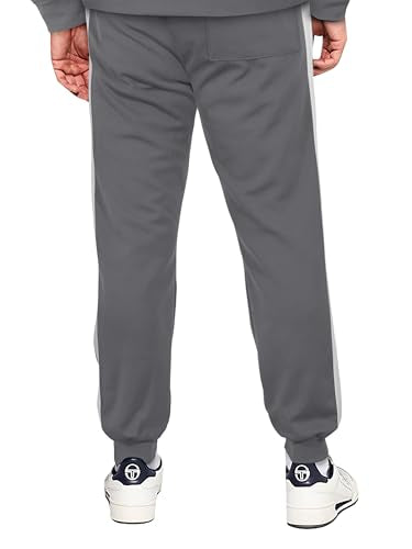 Hat and Beyond Mens Premium USA Made Striped Track Suit Athletic Casual Running Workout Sweat Suit Combo Track Jacket & Pant