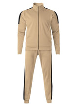 Hat and Beyond Mens Made in USA Premium Track Jacket & Pants Striped Sweatsuit Athletic Casual Essentials Gym