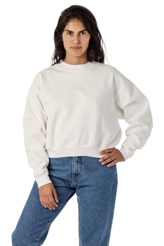Los Angeles Apparel Heavy Fleece Cropped Mock Neck Pullover (Garment Dye)