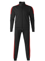 Hat and Beyond Mens Made in USA Premium Track Jacket & Pants Striped Sweatsuit Athletic Casual Essentials Gym