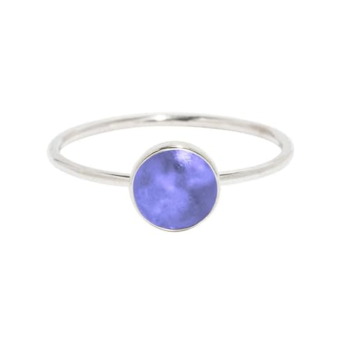 Bottled Up Designs Handmade, Stacking Ring, Recycled Vintage Bottles, Sterling Silver, Made in USA, Mothers Day, Women, Anniversary (9, Cobalt 1960s Skin Cream Jar)