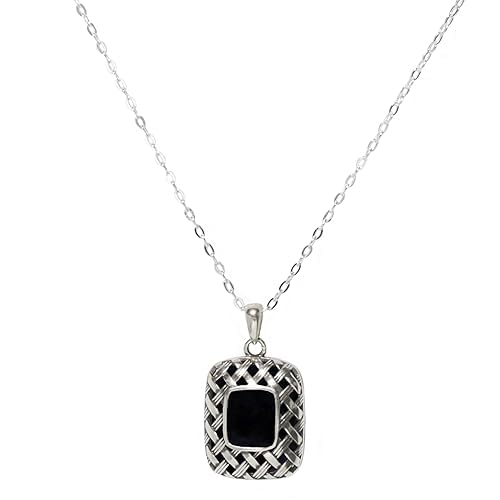 Bottled Up Designs Handmade Vintage Quilted Square Necklace, Sterling Silver, Eco Friendly, Made in USA, Birthday Gifts, Mothers Day, Women, Anniversary (Clear Dairy Bottle)