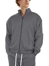 Hat and Beyond Mens Made in USA Premium Track Jacket & Pants Striped Sweatsuit Athletic Casual Essentials Gym