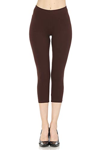 JJJ Women's Cotton Leggings, High Waist, Faux Leather - Made in USA - Regular/Plus Size