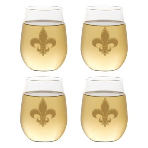 Set of 4 Shatterproof Designer 16 oz Plastic Wine Glasses MADE in the USA (CHRISTMAS)