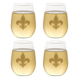 Set of 4 Shatterproof Designer 16 oz Plastic Wine Glasses MADE in the USA (CHRISTMAS)