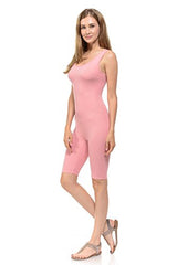 JJJ 7Wins Women Catsuit Cotton Tank Bermuda Short Yoga Rompers Jumpsuits-Made In USA