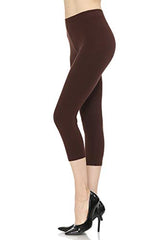 JJJ Women's Cotton Leggings, High Waist, Faux Leather - Made in USA - Regular/Plus Size