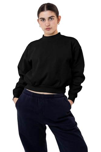 Los Angeles Apparel Heavy Fleece Cropped Mock Neck Pullover (Garment Dye)