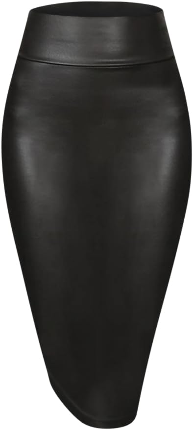 Sweet Hearts Faux Leather Pencil Skirt for Women- Midi Below Knee Office Skirt Mini Bodycon Skirt Made in USA