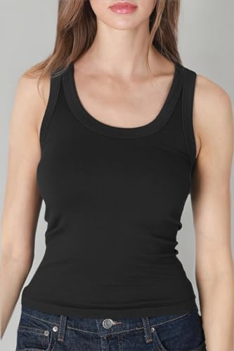 NIKIBIKI Women Seamless Reversible Ribbed Tank Top, Made in U.S.A, One Size