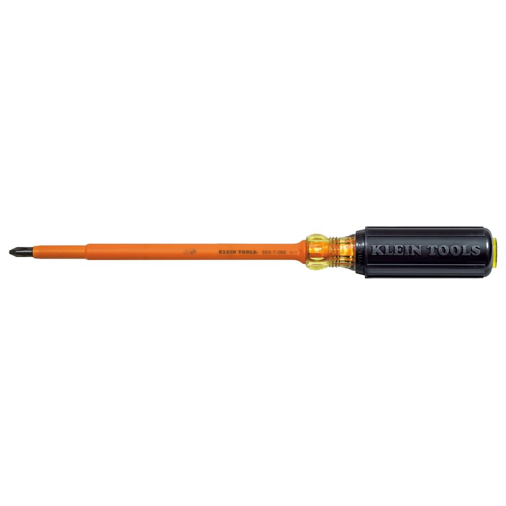 Klein Tools 602-4-INS 1/4-Inch Cabinet Tip Insulated Screwdriver, 4-Inch, Made in USA