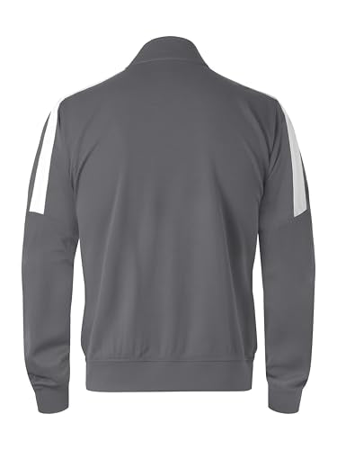 Hat and Beyond Mens Made in USA Premium Track Jacket & Pants Striped Sweatsuit Athletic Casual Essentials Gym