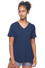 Expert Brand USA-Made Women's MoCA Cotton Blend V Neck T-Shirt