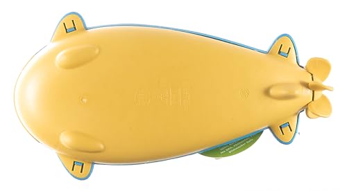 Green Toys Submarine in Yellow & blue - BPA Free, Phthalate Free, Bath Toy with Spinning Rear Propeller. Safe Toys for Toddlers, Babies