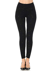 LeggingUSA Women's Cotton Leggings Hand Painted Fashion Leggings Reg/Plus Size - Made in USA