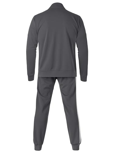 Hat and Beyond Mens Made in USA Premium Track Jacket & Pants Striped Sweatsuit Athletic Casual Essentials Gym