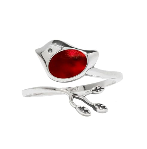 Bottled Up Designs Handmade Little Bird Ring, Recycled Antique Bottles, Sterling Silver, Eco Friendly, Made in USA, Birthday Gifts, Mothers Day, Women, Anniversary (Red Beer Bottle)