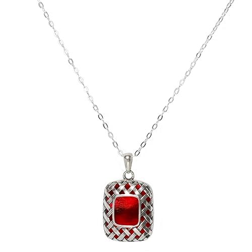 Bottled Up Designs Handmade Vintage Quilted Square Necklace, Sterling Silver, Eco Friendly, Made in USA, Birthday Gifts, Mothers Day, Women, Anniversary (Clear Dairy Bottle)