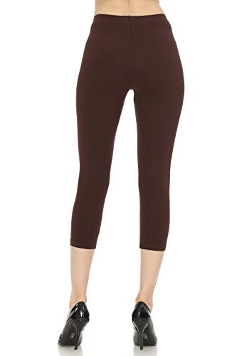 JJJ Women's Cotton Leggings, High Waist, Faux Leather - Made in USA - Regular/Plus Size