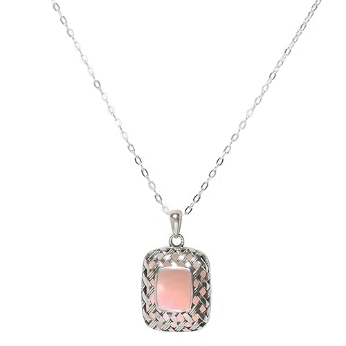 Bottled Up Designs Handmade Vintage Quilted Square Necklace, Sterling Silver, Eco Friendly, Made in USA, Birthday Gifts, Mothers Day, Women, Anniversary (Clear Dairy Bottle)