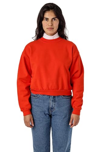 Los Angeles Apparel Heavy Fleece Cropped Mock Neck Pullover (Garment Dye)