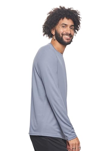 Expert Brand USA-Made Men's Oxymesh Dry Fit Athletic Long Sleeve Shirt