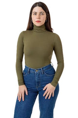 Cotton Spandex Turtleneck - Turtleneck Tops for Women, Stylish