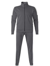 Hat and Beyond Mens Made in USA Premium Track Jacket & Pants Striped Sweatsuit Athletic Casual Essentials Gym