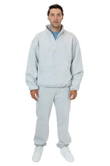 Los Angeles Apparel Heavy Fleece X Pocketed Half Zip Sweater (Piece Dye)