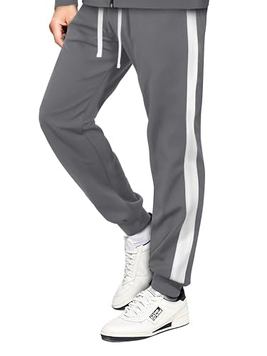 Hat and Beyond Mens Premium USA Made Striped Track Suit Athletic Casual Running Workout Sweat Suit Combo Track Jacket & Pant