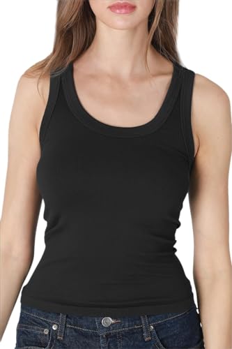 NIKIBIKI Women Seamless Reversible Ribbed Tank Top, Made in U.S.A, One Size