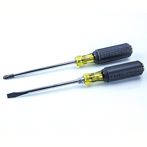 Klein Tools 85076 Screwdriver Set, Made in USA, Slotted and Phillips Screwdrivers with Non-Slip Cushion-Grip Handles and Tip-Ident, 7-Piece