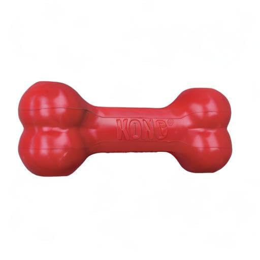 KONG Goodie Bone - Classic Durable Natural Rubber Dog Bone, Supports Mental Engagement - Treat Dispensing - Red - for Medium Dogs